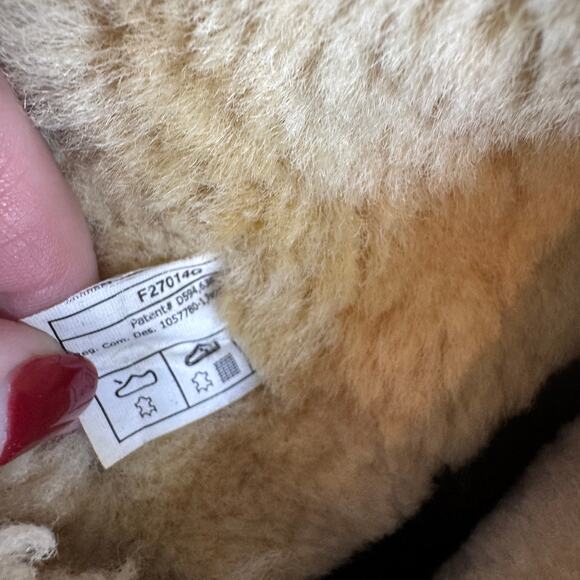 Ugg Australia sz 5 Mini Bailey Bow Boots Tan Sheepskin Satin Bow - Picture 6 of 10